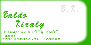 baldo kiraly business card